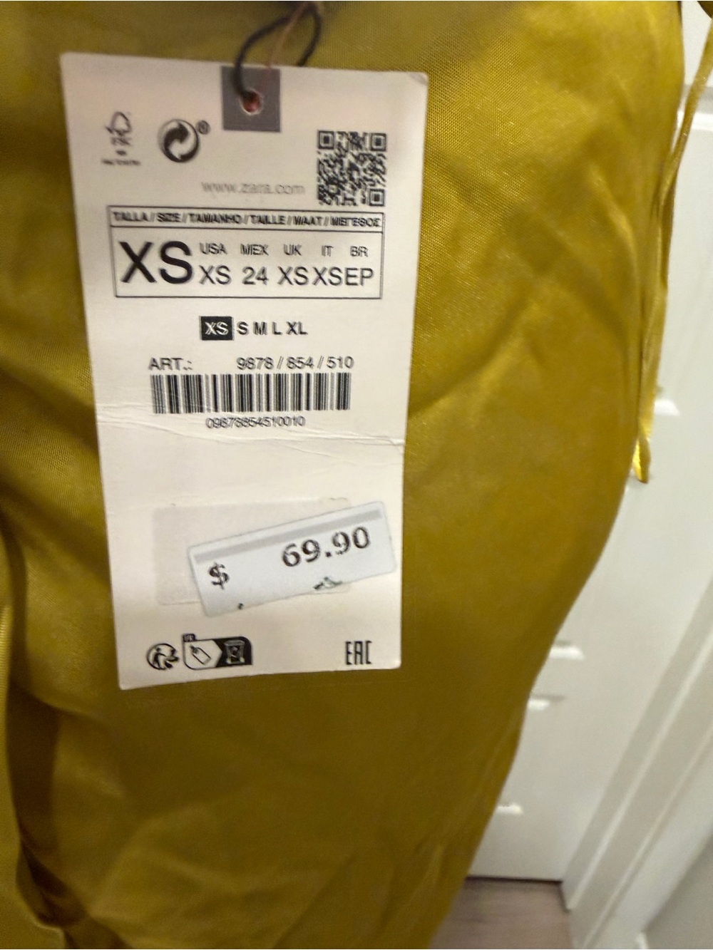 Zara One-Shoulder Draped Set in Mustard - Picture 6 of 9